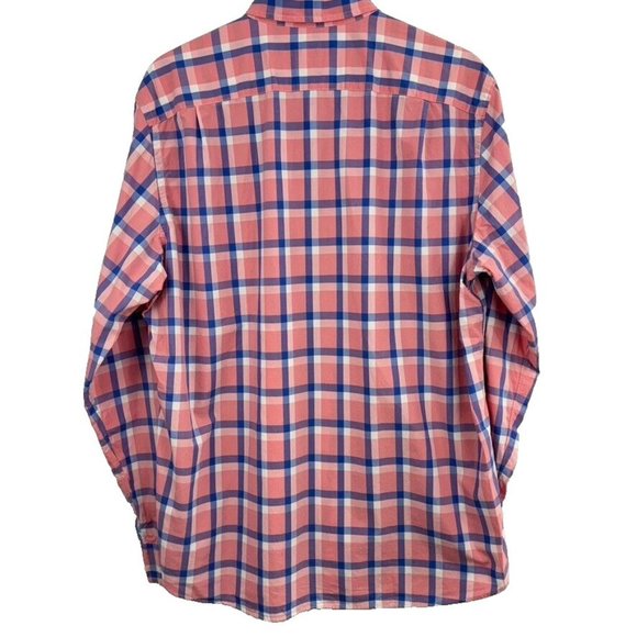J. Crew Factory Pink Plaid Button Down Shirt Men's Size Large Business Casual - Picture 3 of 7